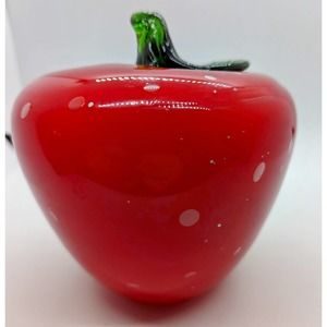 Vintage Murano Bullicante Style Art Vintage Apple Glass Fruit
